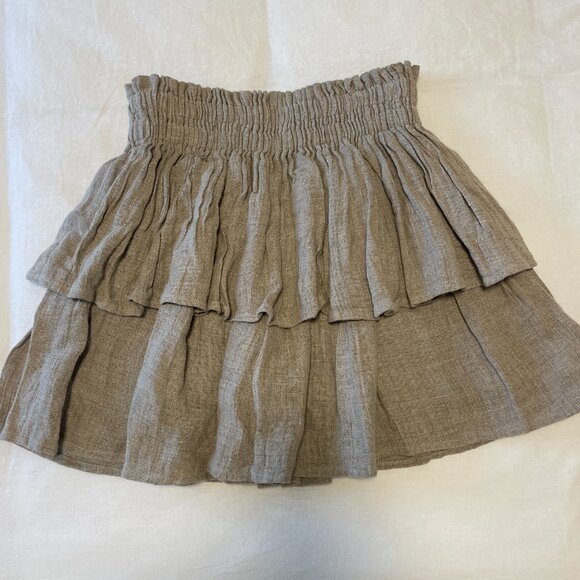 St. Barts Linen Tiered Ruffle Mini Skirt Women's Small - Picture 1 of 4